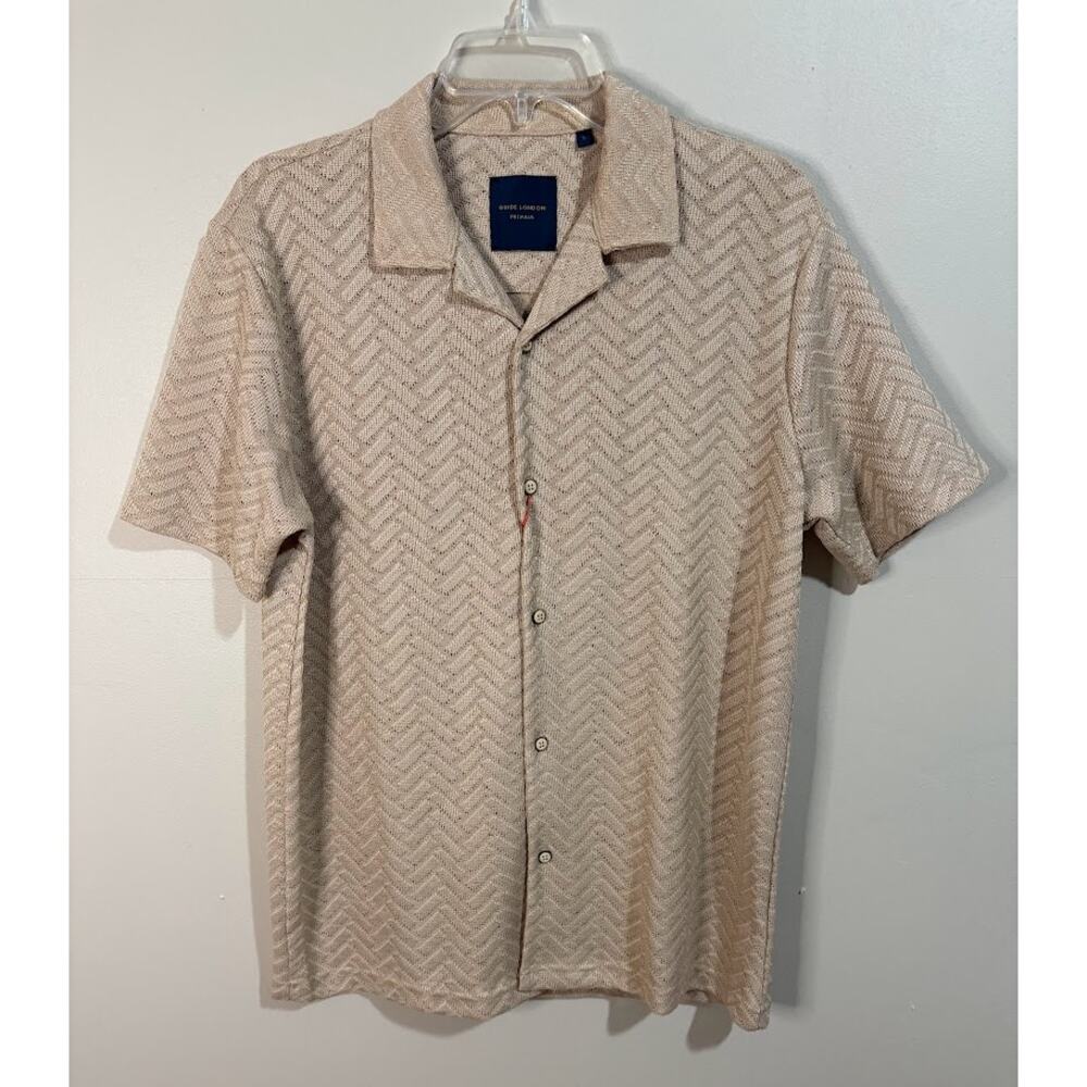 Guide London Men's‎ Premium Collection Button Up Short Sleeve Shirt Size Small